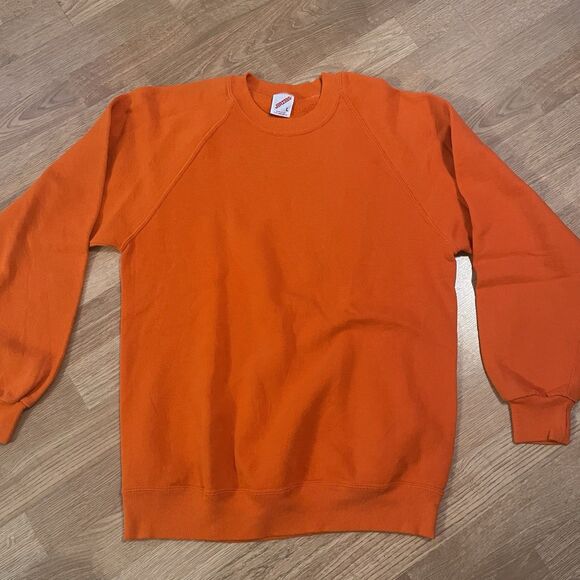 Vintage 90s JERZEES USA MADE Sweater Orange Size large - Picture 3 of 7